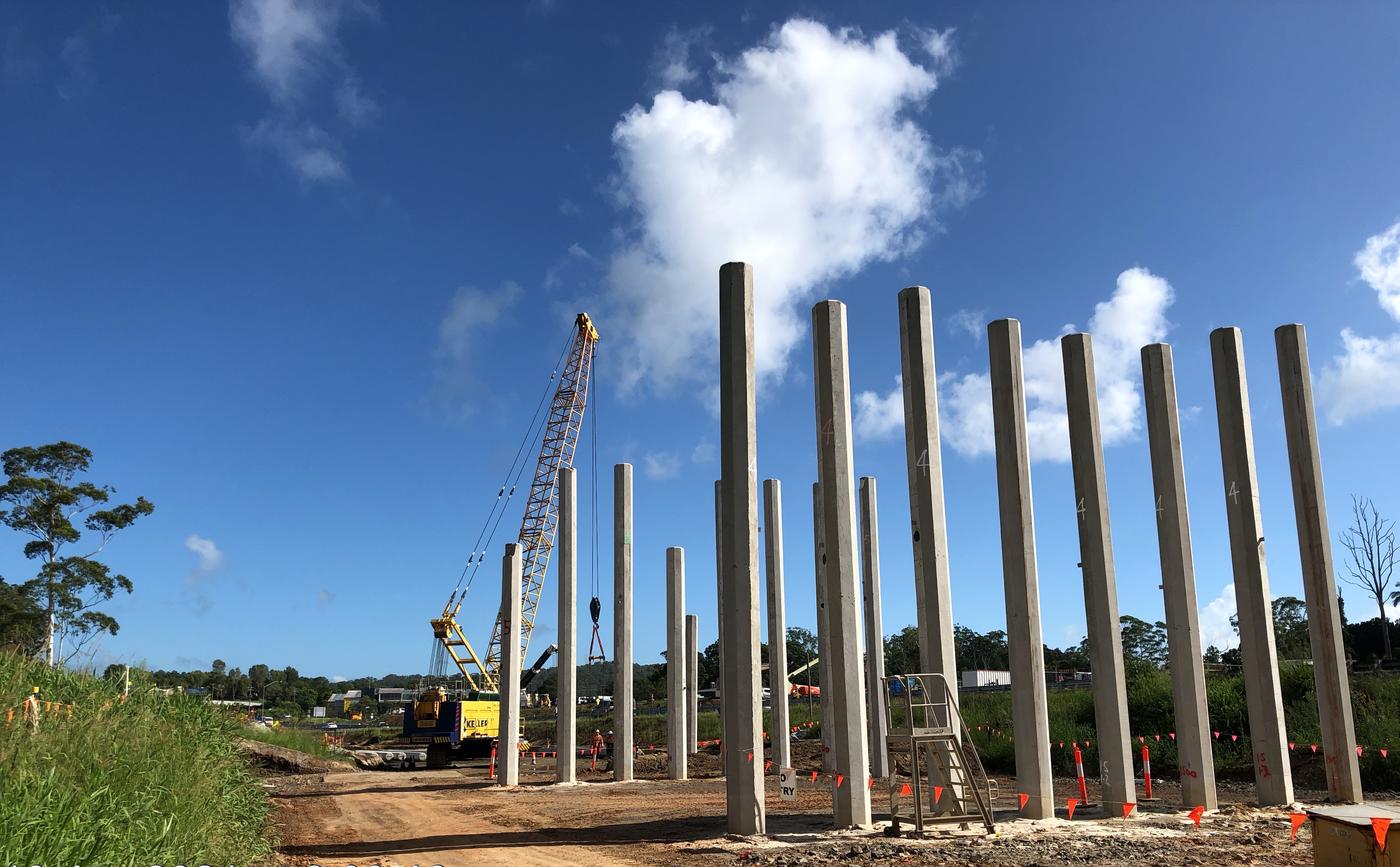 Maroochydore to Mons - driven octagonal piles