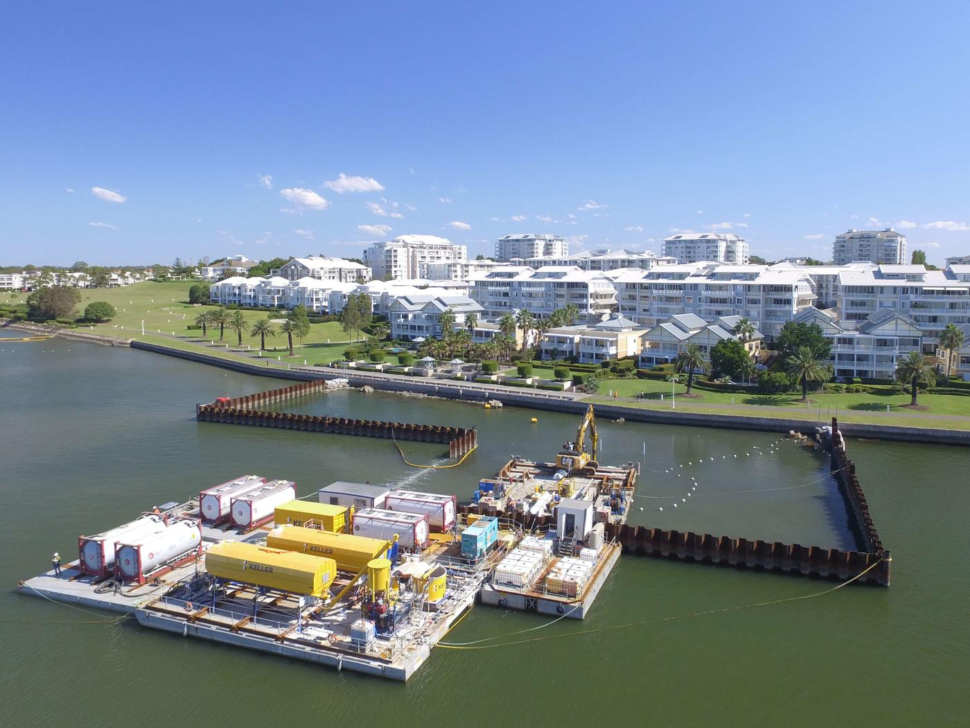 Working at an environmentally sensitive site in Kendall Bay