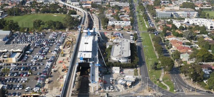 Level crossing removal project aerial