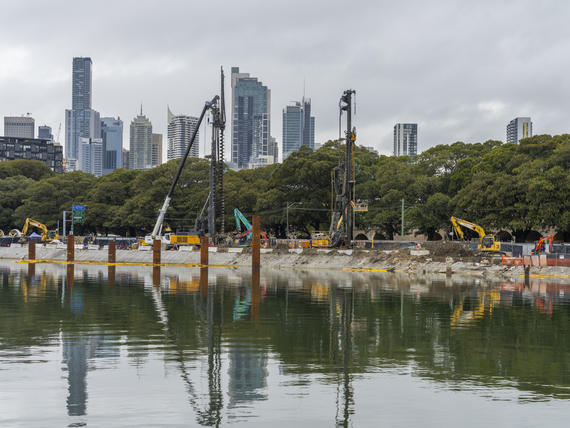 Multi product ground improvement and piling solution for wharfside development